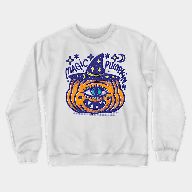 Magic pumpkin halloween Crewneck Sweatshirt by Paolavk